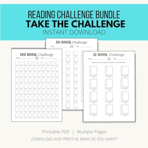Reading Challenge Bundle, Book Challenge, Bookish Fun, Reading Log Challenge