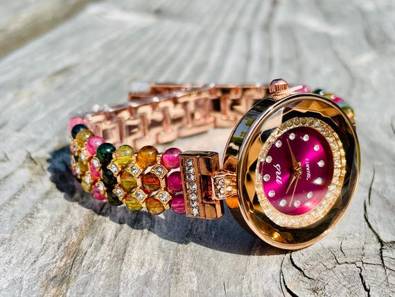 Elegant Multicolor Women\'s Watch Unique Artist Ladies Watch Hand-painted | Limited to 35  main image 3