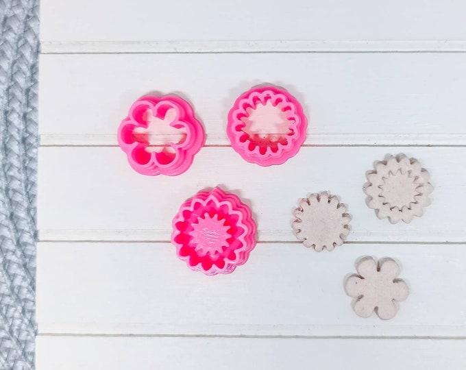 Polymer Clay Shape Cutters | Set of 3 |  Tiny Flowers | Clay Tools