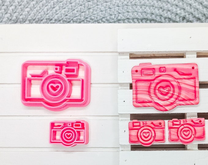 Polymer Clay Shape Cutters | Set of 2 | Heart Camera Photo | Clay Tools