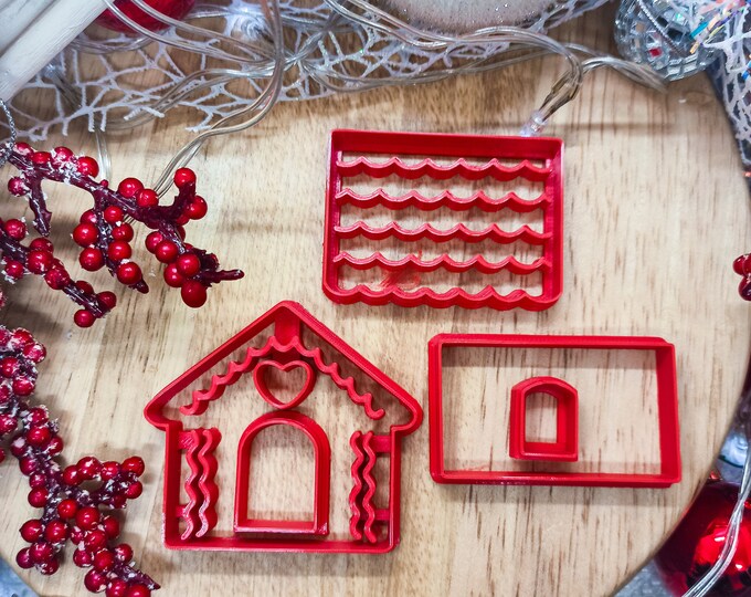 CHRISTMAS Polymer Clay Shape Cutters | Set of 5 | Gingerbread House to build | Air Dry Clay Tools