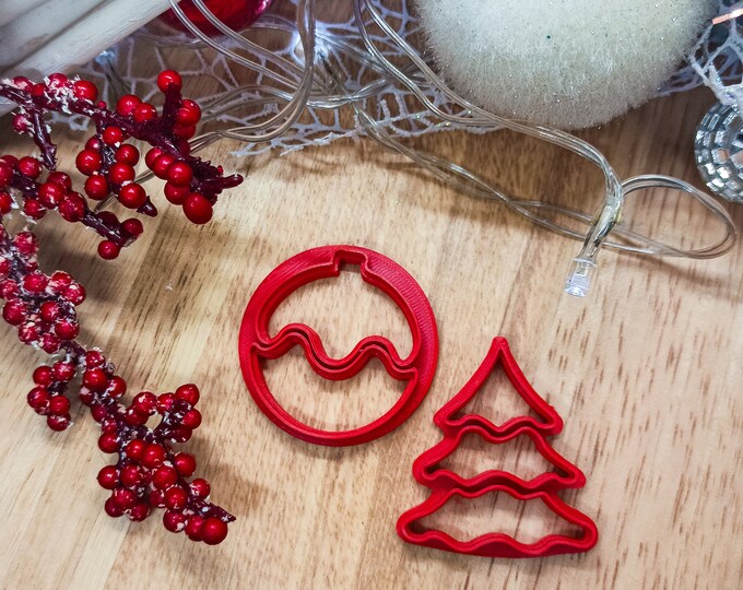 CHRISTMAS Polymer Clay Shape Cutters | Set of 2 | Christmas Tree and Decoration Ball | Clay Tools