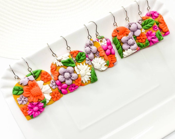 Polymer Clay Flowers Earrings  | Polymer Clay Collection