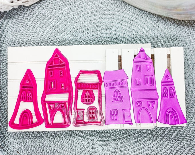 Polymer Clay Shape Cutters | Set of 3 | Doodle Houses | Clay Tools
