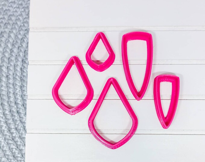 Polymer Clay Shape Cutters | Set of 5 | Geometric Shapes for Soutache Cabochon B | Clay Tools