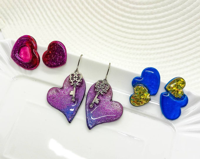 Polymer Clay Hearts Earrings  | Polymer Clay Collection