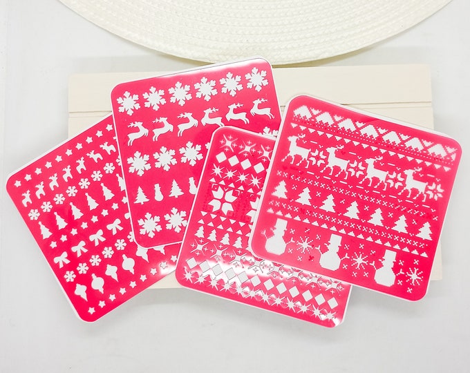 Polymer Clay Stencil | Merry Christmas Set | Set of 4 pieces | Clay Tools