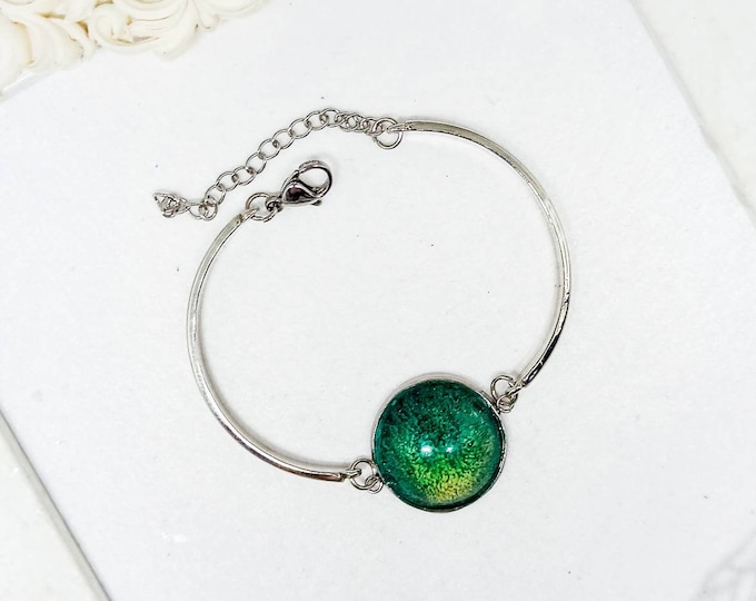 Resin Bracelet Green Planet | Epoxy Resin Handmade Jewelry
