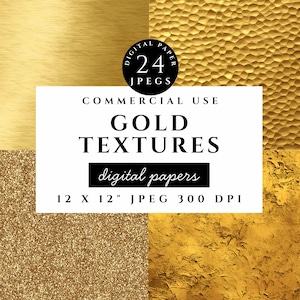 Texture di carta digitale dorata, sfondi metallici spazzolati con glitter in lamina, carta da scrapbooking dorata di lusso per inviti e design di branding