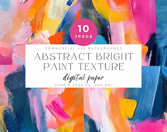 Abstract Paint Texture Backgrounds, Bold Brushstrokes (10 JPEG Files)