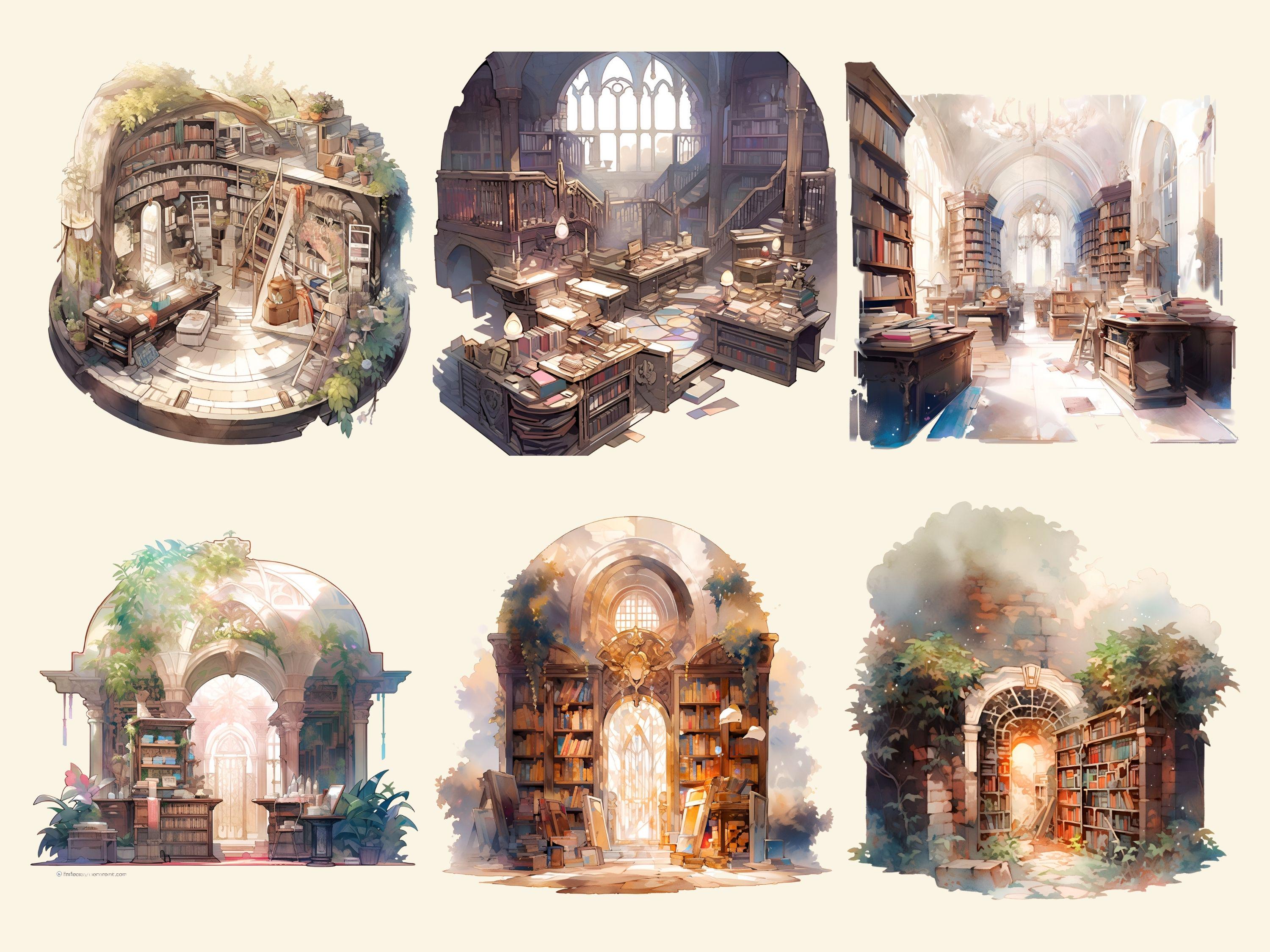 Secret Library Design Secret Library Clipart | Fantasy Bookshelves PNG (digital Download) - Etsy