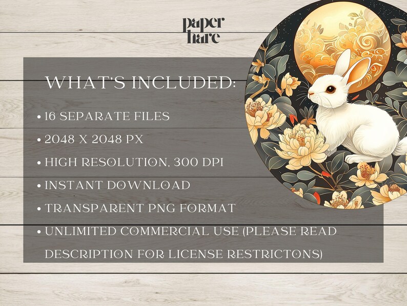 Moon Rabbit Clipart | Mid-autumn Festival, Floral Lunar Designs ...