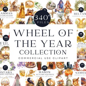 Mega Bundle - Wheel of the Year Clipart Collection | Pagan Seasonal Art | Wiccan Sabbat Illustrations | Witchcraft Aesthetic Digital Art