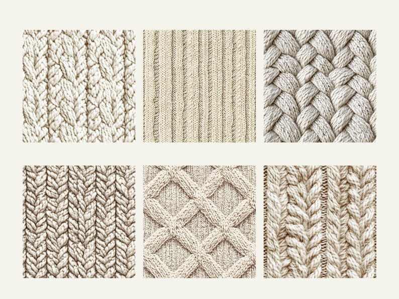 Winter Wool Textures | Knitted Patterns, Cozy Backgrounds (digital ...