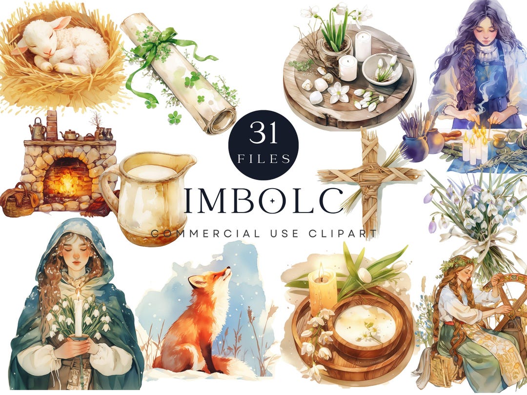 Imbolc Clipart Collection | Watercolor Pagan & Celtic Art (digital ...