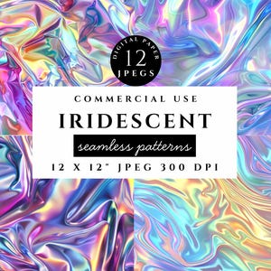 Iridescent Digital Paper - Holographic Paper - Iridescent Texture - Rainbow Paper - Pastel Foil, Shimmering Holographic Foil Texture