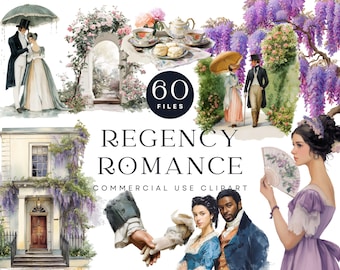 Regency Romance Clipart Set | 19th Century Era PNG (Digital Download)