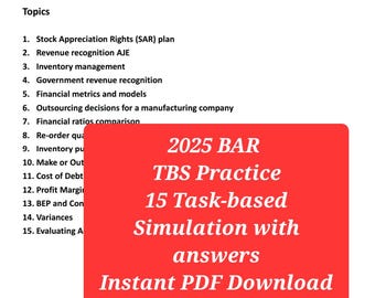 2025 BAR Exam TBS Practice Set | 15 Task-Based Simulations with Answers | PDF Download