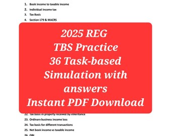 2025 REG Exam TBS Practice Set | 36 Task-Based Simulations with Answers | PDF Download