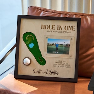 Présentoir trou d'un coup, plaque trou d'un coup personnalisée, cadeaux de golf pour papa, cadeaux de golf pour la fête des pères, cadeaux de golf, décoration de golf et cadeaux