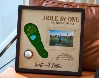 Personalized Hole in One Display, Single Hole & Golf Ball Display, Hole In One Gift, Father's Day Golf Gifts