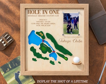 Exhibidor personalizado para hoyo en uno, exhibición de un solo hoyo y pelota de golf, regalo para hoyo en uno, regalo de golf para hombres