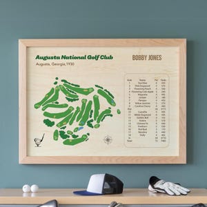 Golf Art Wood, Golf Course Print, Custom Wooden Golf Course, Golf Gift, Dad Golf Present, Golf Theme Man Cave, Father&#39;s Day Gift