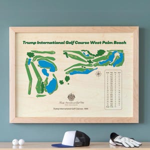 Golf Course Art, Golf Course Print, Custom Wooden Golf Course, Golf Gift, Golf Map, Golf Wall Decor, Father&#39;s Day Gift