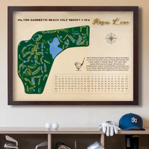 Décoration de golf, carte de golf personnalisée, cadeau golf, décoration d'intérieur, décoration de joueurs de golf, décoration murale sur mesure, tracker de voyage de golf