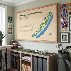 Father&#39;s Day Gift,Golf Course Print, Custom Wooden Golf Course, Groomsman Golf Gift, Golf Gift, Custom Gift for Him
