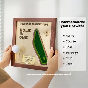 Personalisiertes Hole in One Plaque, Hole in One Display, Golf Geschenke für Papa, Golf Dekor, Golf Kunst, personalisiertes Golf Geschenk, Golf Dekor und Geschenke