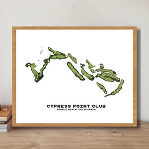 Aangepaste golfbaankaart afdrukken, kaart Cypress Point golfclub, gepersonaliseerde golfbaan kunst, kaart elke golfbaan, cadeau voor golfer, golf vader cadeau