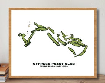 Custom Golf Course Map Print, Cypress Point Golf Club Map, Personalized Golf Course Art, Any Golf Course Map, Gift For Golfer, Golf Dad Gift