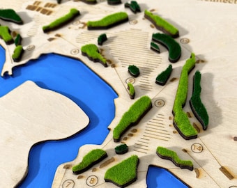 3D Golf Course Map, ANY COURSE in the World, Golf Home Decor, Golf Gifts For Him, Golf Gifts For Dad, Valentine Golf Gift