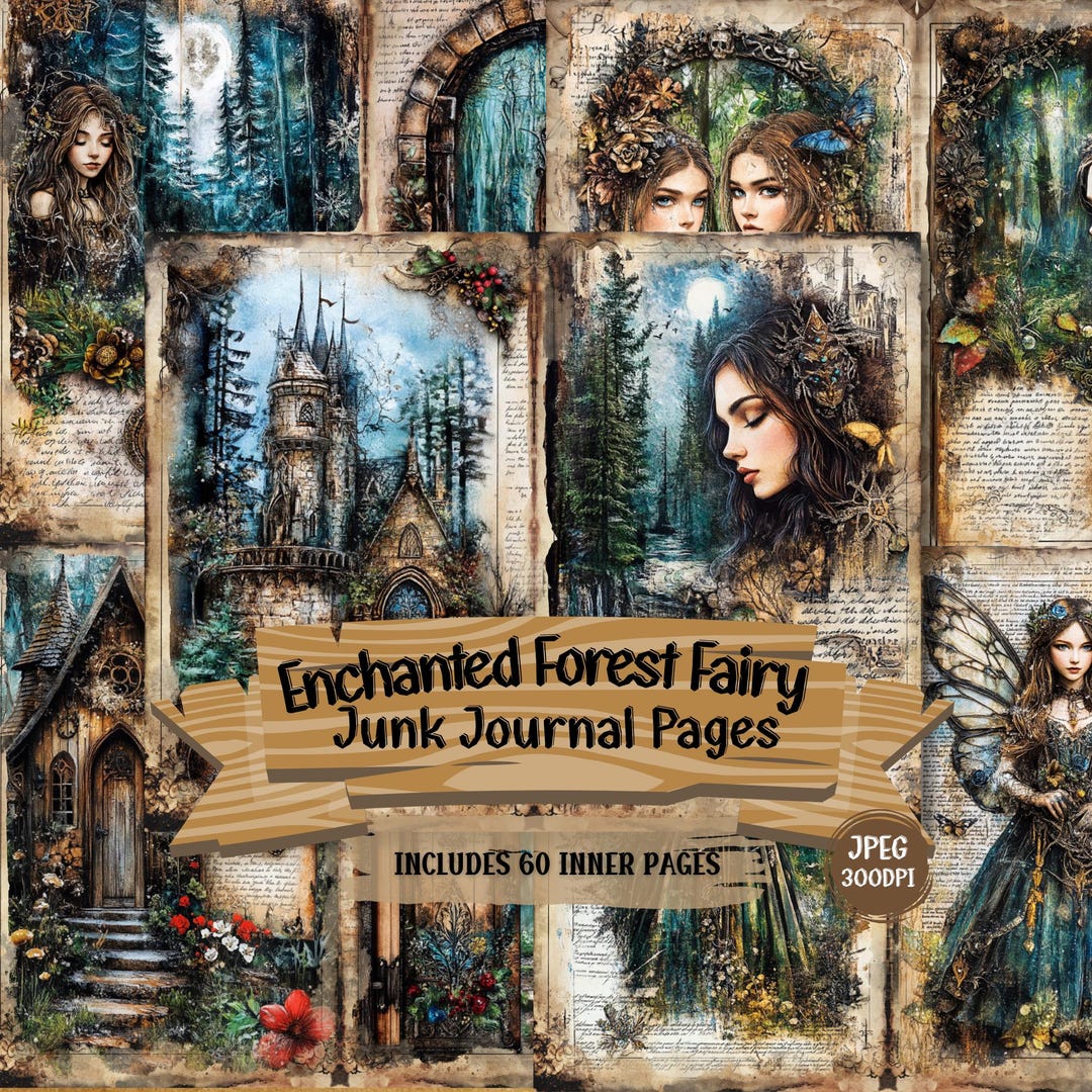 Enchanted Forest Junk Journal Pages | Fairy Tale Ephemera (digital ...