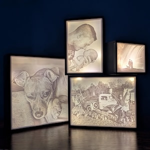 Custom-Made 3D Lightbox Lithophane – Personalized Lit Photo Display