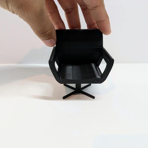 Modern Miniature Accent Desk Chair – 1:12 Scale Functional Desk or Shelf Display Decor