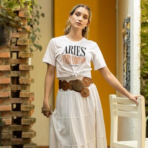 T-shirt zodiaque horoscope Bélier : chemise graphique astrologie, t-shirt ambition étoile de feu mystique, cadeau symbole astrologique céleste Karma Wear
