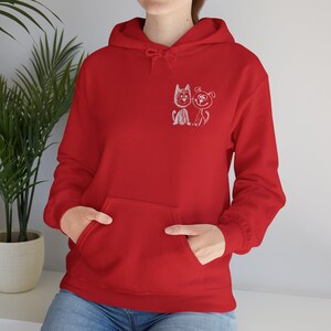 Felpa con cappuccio con disegno per bambini: carina felpa con cappuccio minimalista con animali domestici, abbigliamento per cani e gatti ispirato all'arte per bambini, regalo giocoso per gli amanti degli animali, abbigliamento per l'arte scarabocchiata