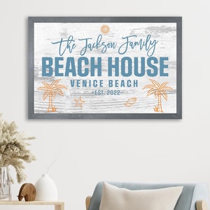 Personalized Beach House Sign, Beach House Decor, Beach Sign, Beach Cottage, Custom Beach Home Theme, Shore House Decor Coastal, Beach Gift