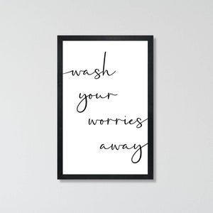 Wash Your Worries Away Bathroom Sign, Sign For Bathroom, Bath Decor, Bathroom Wood Sign, Bathroom Wall Art, Powder Room Sign, Over The Tub