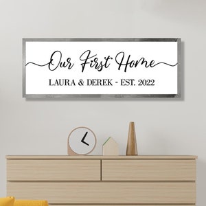 Our First Home Sign, New Home Sign Personalized, New Home Gift Personalized, Real Estate Closing Gifts, New Homeowner Gifts, Housewarming