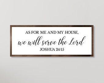 Impresión digital "En cuanto a mí y mi casa", letrero de Josué 24:15, regalos cristianos, decoración cristiana para el hogar, regalos religiosos, arte mural bíblico, regalo