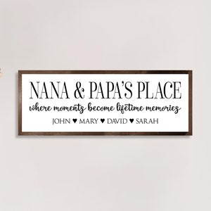 Gift For Grandparents, Sign With Names, Nana And Papas House, Grandchildren Sign Personalized, Grandma Gift, Grandparent Gift, Grandkids