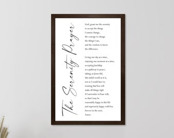 Serenity Prayer Wall Art, Gift, God Grant Me The Serenity, Room Decor, Serenity Prayer Print, Serenity Wall Art, Scripture Prayer Bible