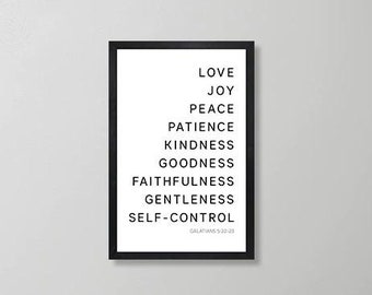 Scripture Sign, Bible Verse Sign, Fruit Of The Spirit Sign, Love Joy Peace, Bible Scripture Art, Scripture Wall Decor, Galations 5:22-23