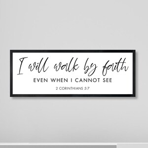 I Will Walk By Faith Sign, Corinthians 5:7 sign, Christian Gifts, Christian Home Decor, Religious Gifts, Scripture Wall Art, Bible Scripture