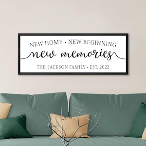 New Home New Beginning New Memories Sign, New House Gift, New Home Digital Print, Realtor Gift, Housewarming Gift, Personalized Home Sign