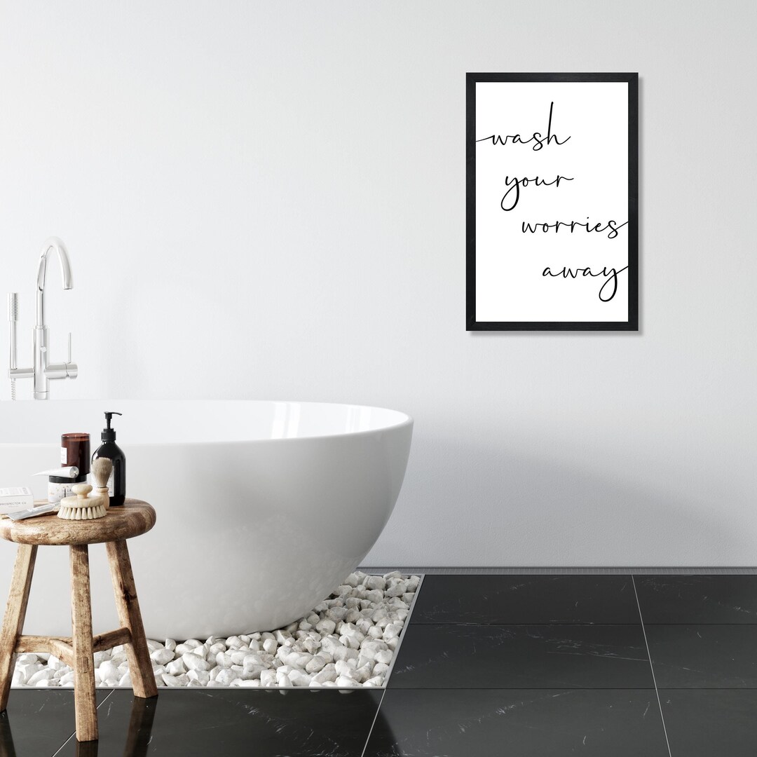 Wash Your Worries Away Bathroom Sign, Sign for Bathroom, Bath Decor ...