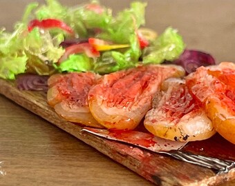 Roast saddle of lamb with salad - 1/2 scale miniature